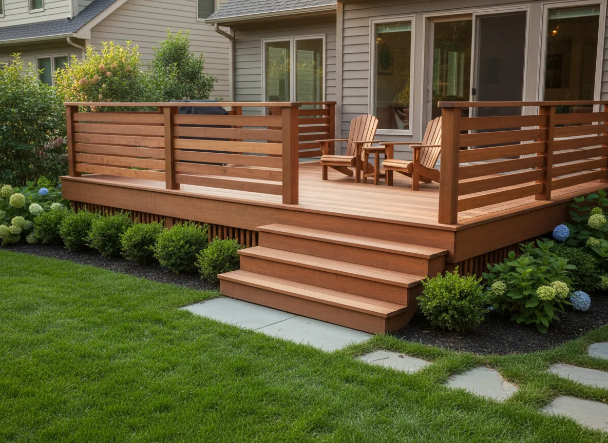 Backyard deck and outdoor living space